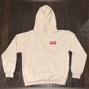 Pilot Hoodie Flying J Sweatshirt Jerzees Nublend Adult Medium M Cream White NEW